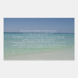 Sticker Rectangulaire Psaume 23 Le Seigneur est Mon Berger Belle Plage