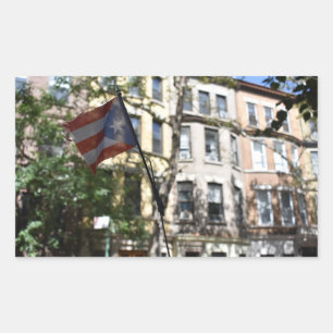 Sticker Rectangulaire Puerto Rican Pride New York City Brownstones Photo
