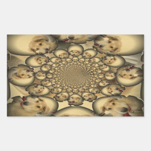 Sticker Rectangulaire Puppy Kaleidoscope Art Print