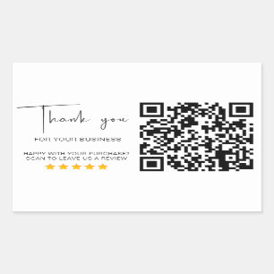 Sticker Rectangulaire QR Code Business Review 5 Star Review Moderne