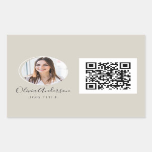 Sticker Rectangulaire QR Code Professional Photo Carte de visite moderne