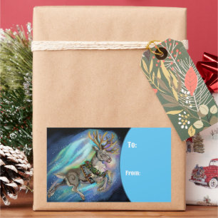 Sticker Rectangulaire Quand Reindeer vole