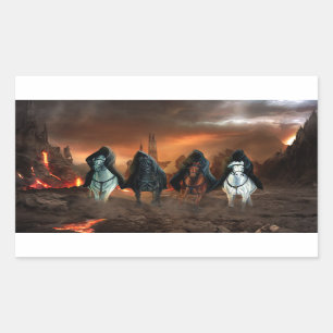 Sticker Rectangulaire Quatre Chevaliers De L'Apocalypse