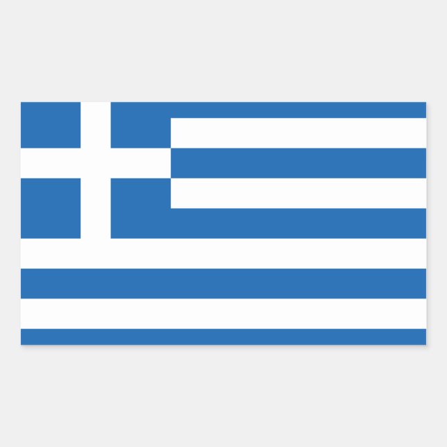 Sticker Rectangulaire QUATRE Drapeau de la Grèce "Ε Λ Λ Ά Α" (Devant)