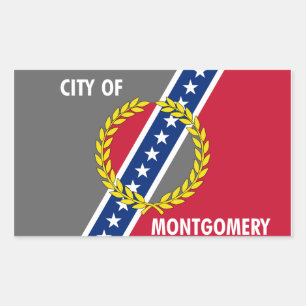 Sticker Rectangulaire QUATRE Drapeau de Montgomery, Alabama