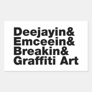 Sticker Rectangulaire Quatre éléments de hip hop