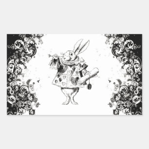 Sticker Rectangulaire Queen's Rabbit - Collection Vintage Alice Swirls