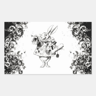 Sticker Rectangulaire Queen's Rabbit - Collection Vintage Alice Swirls
