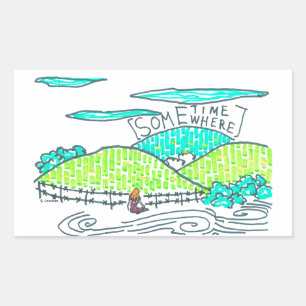 Sticker Rectangulaire Quelque part / Parfois