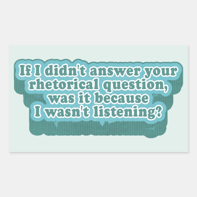 Sticker Rectangulaire Questions rhétoriques Grammaire amusante (Devant)