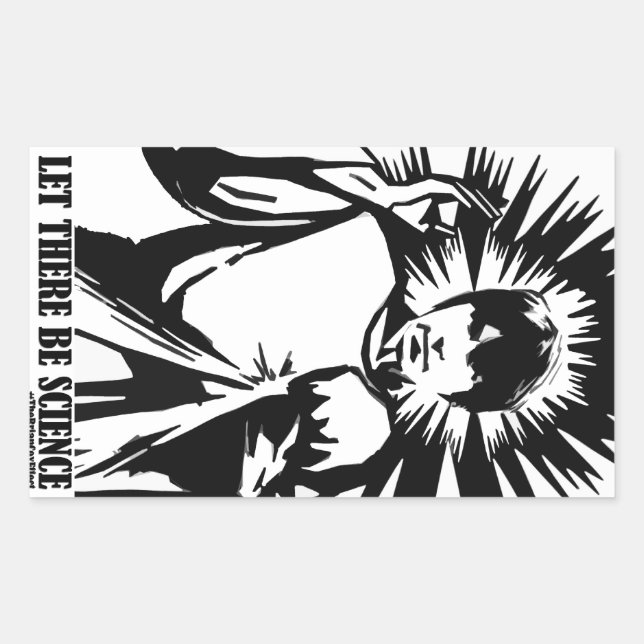 Sticker Rectangulaire Qu'il y ait la science (Devant)