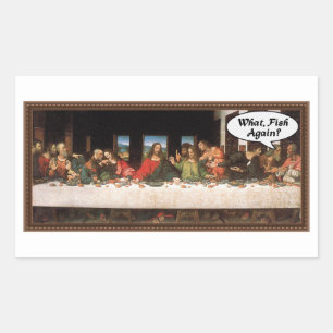 Sticker Rectangulaire Quoi, encore du poisson ? - Drôle de dernier repas
