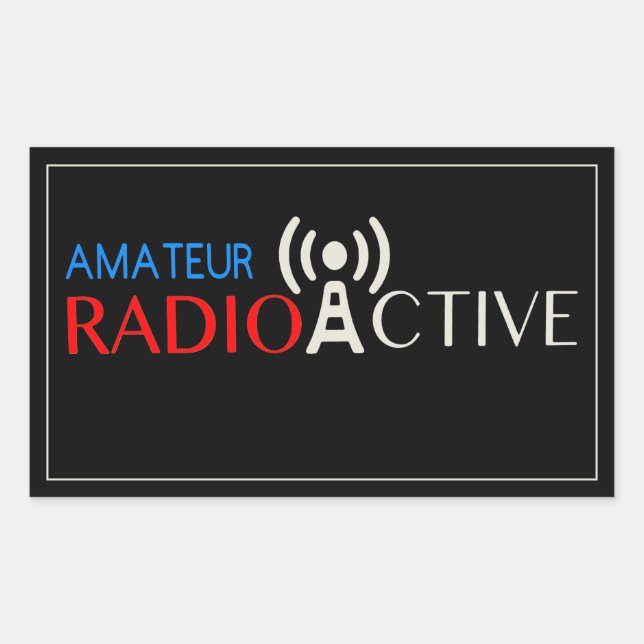 Sticker Rectangulaire Radio amateur active (Devant)