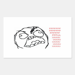 Sticker Rectangulaire Rage Troll