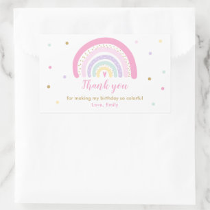 Sticker Rectangulaire Rainbow Baby shower Pastel Favor