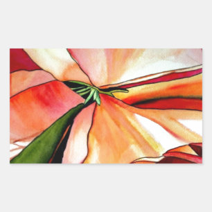 Sticker Rectangulaire Rainbow Begonia flower watercolour original