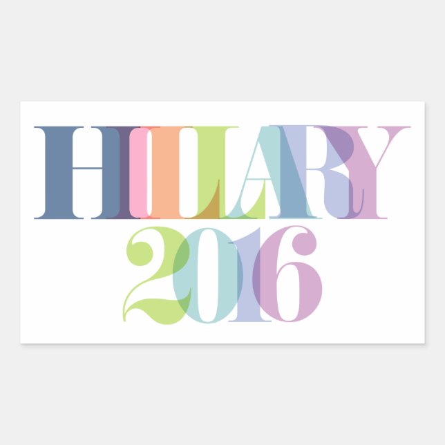 Sticker Rectangulaire Rainbow Letters - Hillary 2016 (Devant)