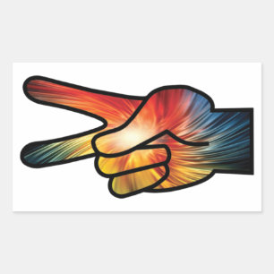 Sticker Rectangulaire Rainbow Peace