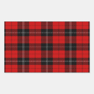 Sticker Rectangulaire Ramsay tartan rouge noir plaid