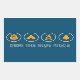 Sticker Rectangulaire Randonnée Dans Les Montagnes Blue Ridge