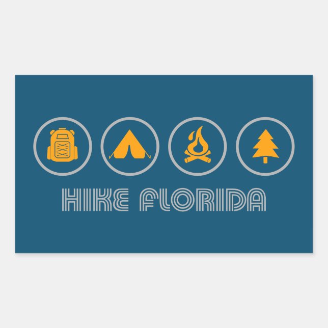 Sticker Rectangulaire Randonnée en Floride (Devant)