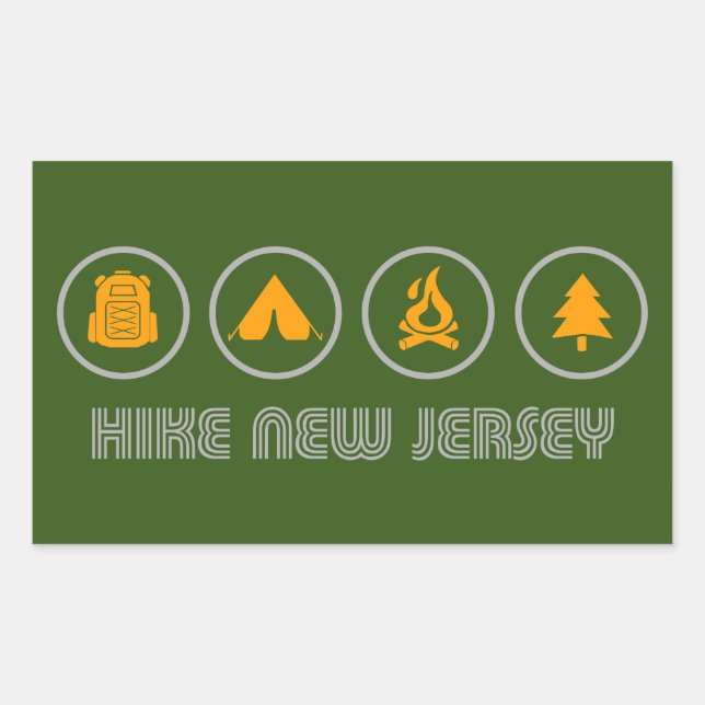 Sticker Rectangulaire Randonnée New Jersey (Devant)