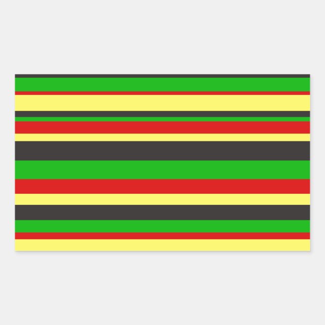 Sticker Rectangulaire Rasta Grandes (Devant)