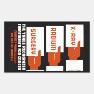 Sticker Rectangulaire Rayon X, Radium, Chirurgie