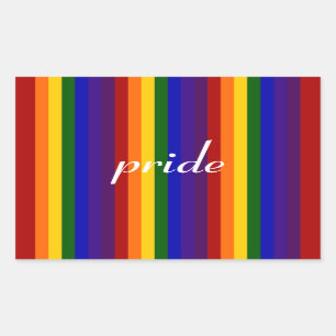 Sticker Rectangulaire Rayures arc-en-ciel