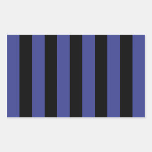 Sticker Rectangulaire Rayures noires et bleues