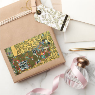 Sticker Rectangulaire Réalisations alias L'Embrassement par Gustav Klimt