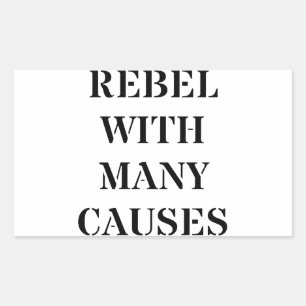 Sticker Rectangulaire Rebel avec de nombreuses causes