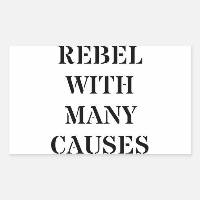 Sticker Rectangulaire Rebel avec de nombreuses causes (Devant)