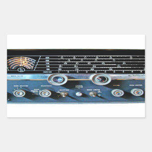 Sticker Rectangulaire Récepteur radioélectrique d'ondes courtes vintag