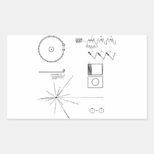 Sticker Rectangulaire Record d'or NASA Voyager