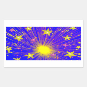 Sticker Rectangulaire Rectangle d'autocollant de feu d'artifice