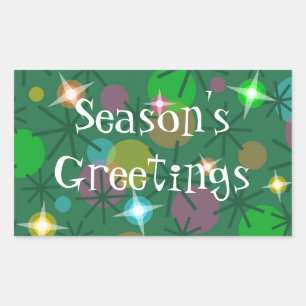 Sticker Rectangulaire Rectangle des Bonnes Fêtes de Noël