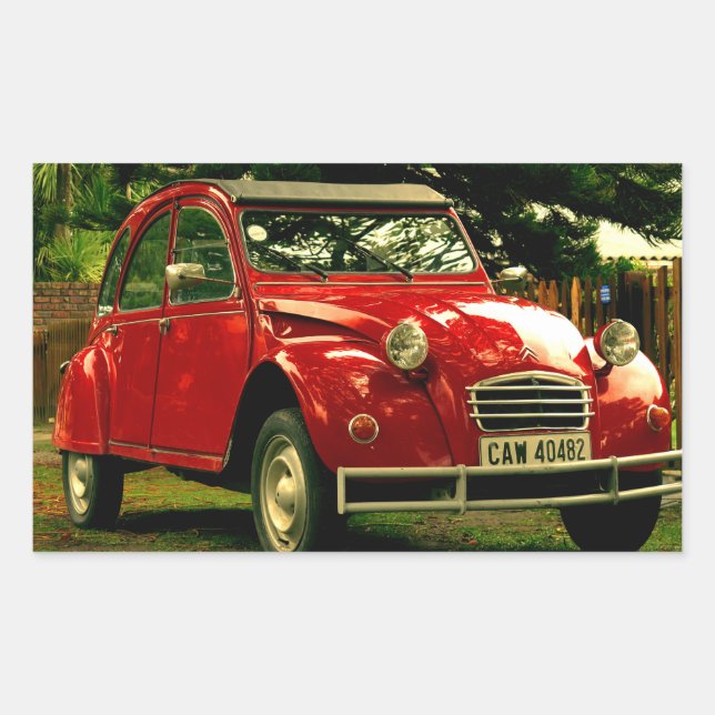 Sticker Rectangulaire Red Citroën 2CV (Devant)