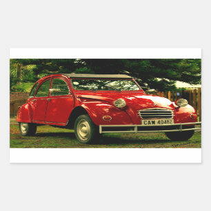 Sticker Rectangulaire Red Citroën 2CV