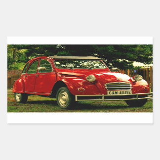 Sticker Rectangulaire Red Citroën 2CV
