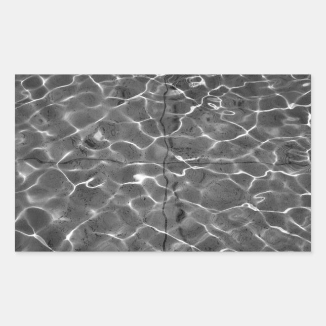 Sticker Rectangulaire Réflexions Légères Sur L'Eau : Noir & Blanc (Devant)