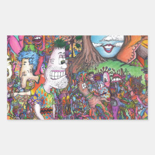 Sticker Rectangulaire Regardez