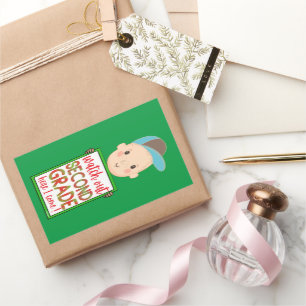 Sticker Rectangulaire REGARDEZ DEUXIÈME GRADE ICI JE VIENS drôle mignon