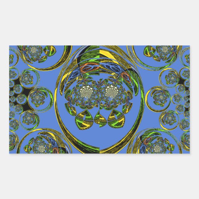 Sticker Rectangulaire Regardez mes courbes bleues (Devant)