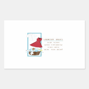 Sticker Rectangulaire Règles de blanchisserie