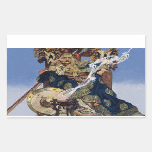 Sticker Rectangulaire Reine Maeve Princesse Guerrière Art Fantastique