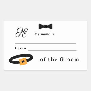 Sticker Rectangulaire Relation avec l'autocollant Mariage Groom