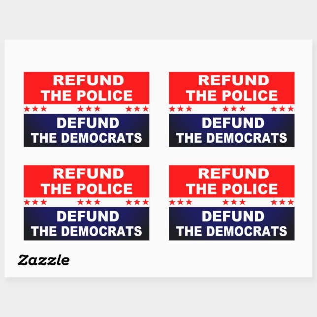 Sticker Rectangulaire Rembourser la police pour renflouer les démocrates (Feuille)