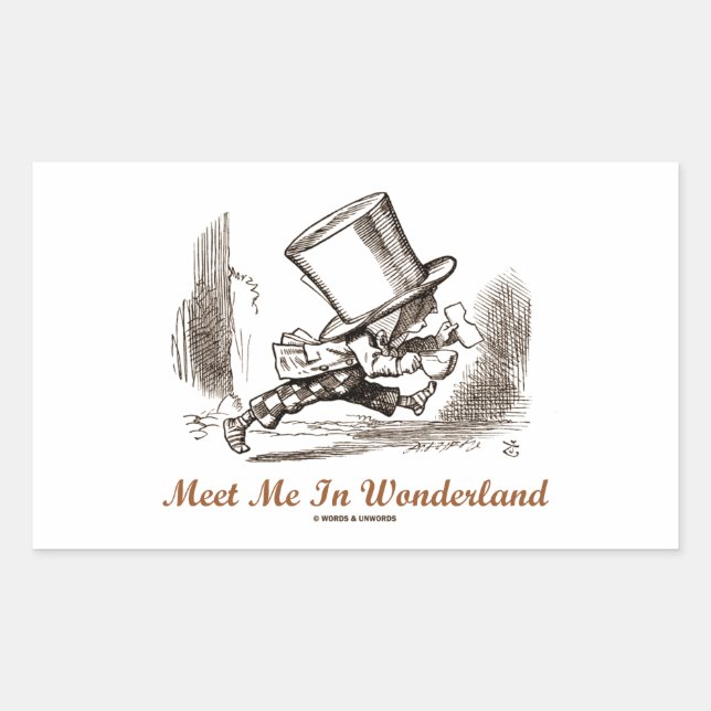 Sticker Rectangulaire Rencontrez-Moi Au Pays Des Merveilles (Coup De Cha (Devant)
