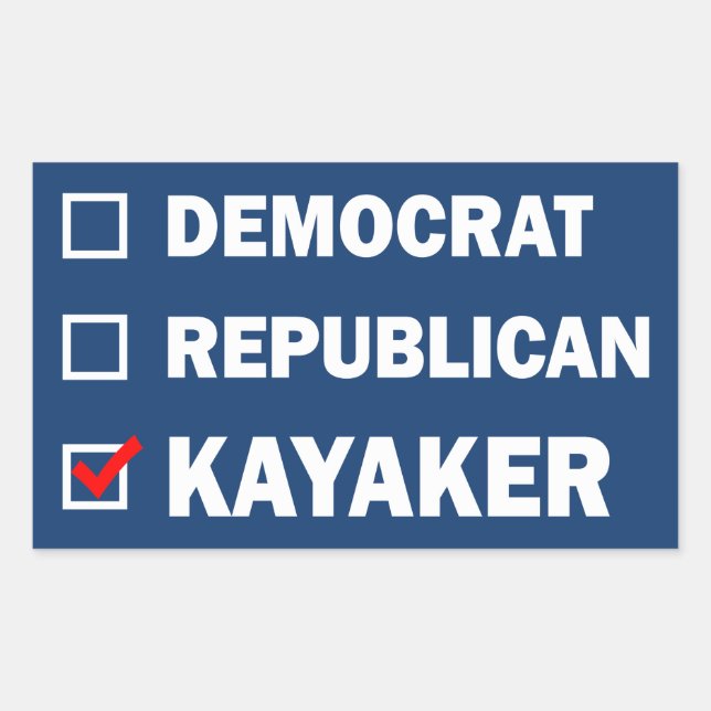 Sticker Rectangulaire Républicain démocrate Kayaker (Devant)
